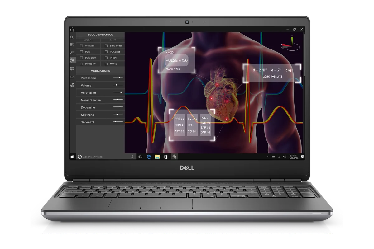 Referenční obrázek výrobce Dell Precision 7550 – pohled zepředu