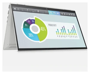 Referenční obrázek výrobce HP EliteBook x360 1030 G7 – pohled na displej v režimu stan