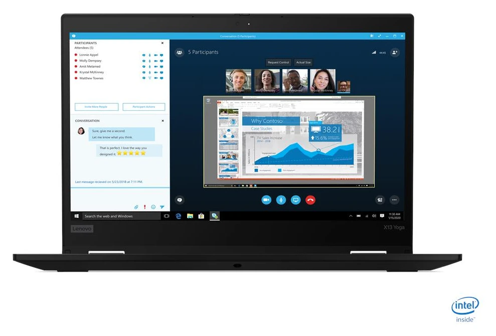 Referenční obrázek výrobce Lenovo ThinkPad X13 Yoga Gen1 – pohled zepředu