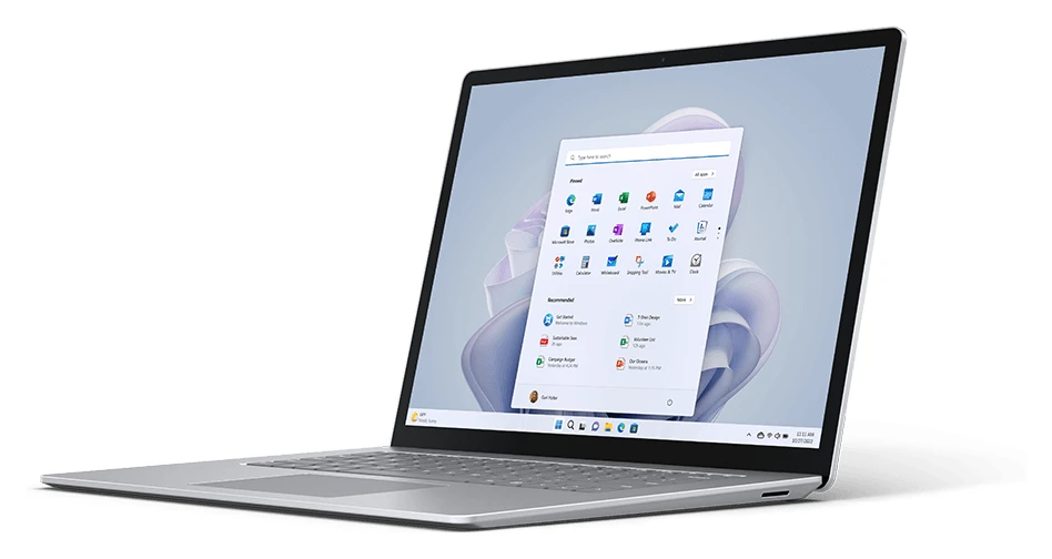 Referenční obrázek výrobce Microsoft Surface Laptop 5 Silver – pohled zepředu