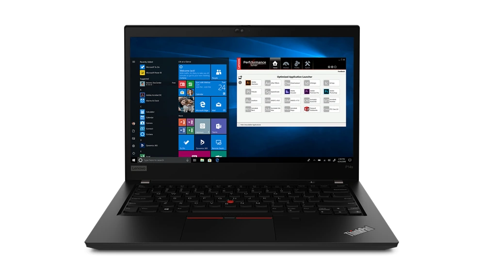 Referenční obrázek výrobce Lenovo ThinkPad P14s Gen 1 Touch – pohled zepředu